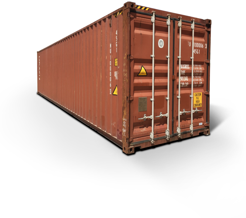 red 40 foot shipping container