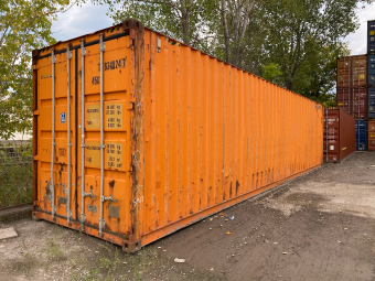 orange 40 foot shipping container