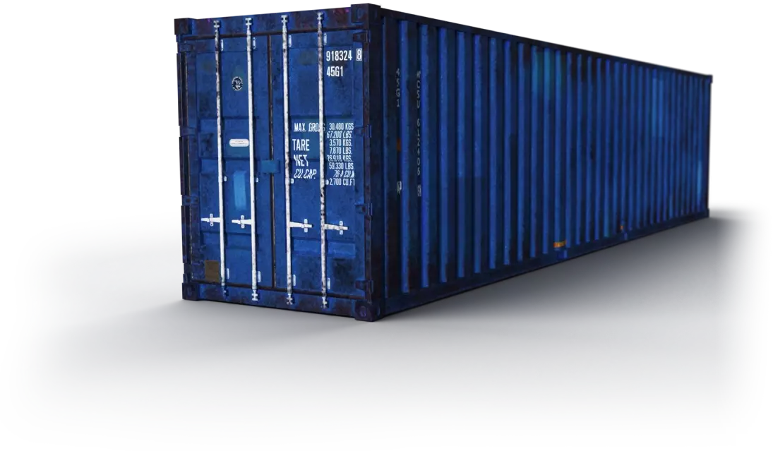 blue 40 foot container