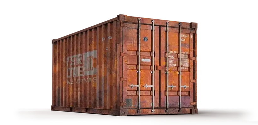 orange 20 foot shipping container