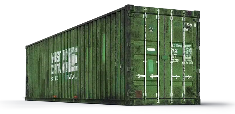 green 45 foot high shipping container