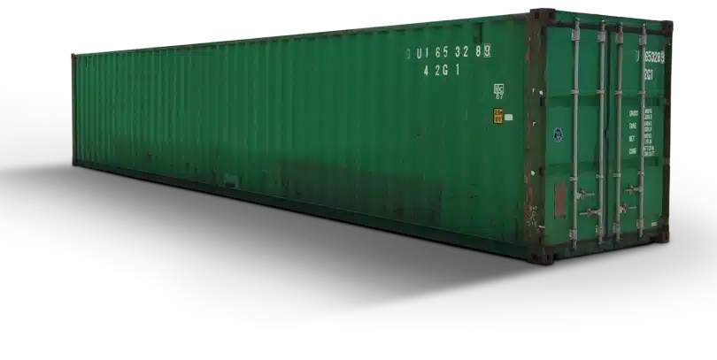 green 40 foot shipping container
