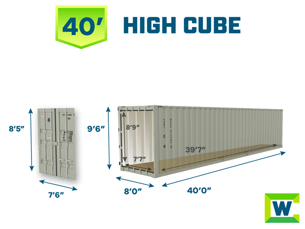 40ft High Cube Shipping Container Dimensions Wide Varieties 