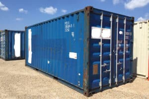 blue used 20ft shipping container for sale, buy used shipping containers, wind and water tight shipping container, WWT shipping container, conex container for sale