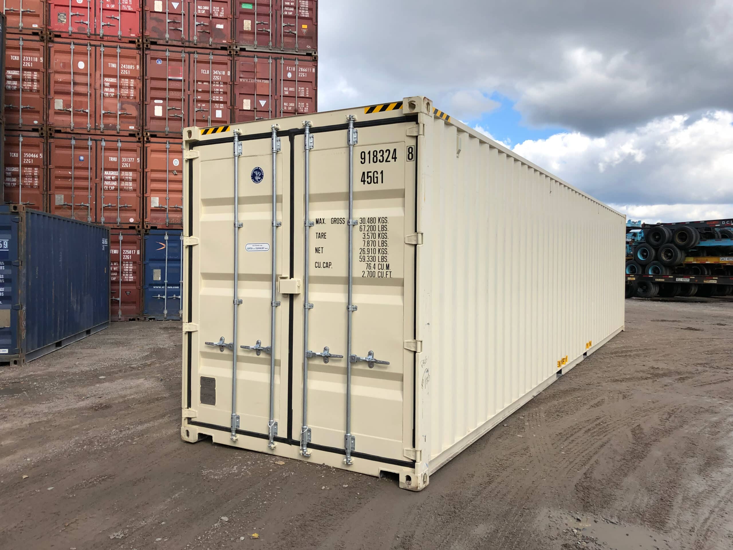 One Trip 40ft high cube shipping container door angle, shipping container for sale, buy one trip shipping containers, new shipping container, One trip shipping container, conex container for sale