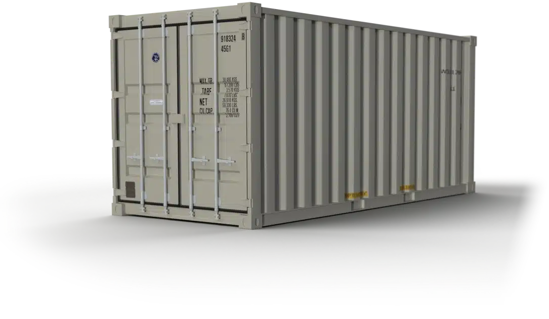 beige shipping container rental right angle